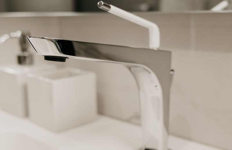 Modern chrome bathroom fittings