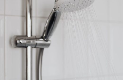 Hansgrohe hand shower with running water