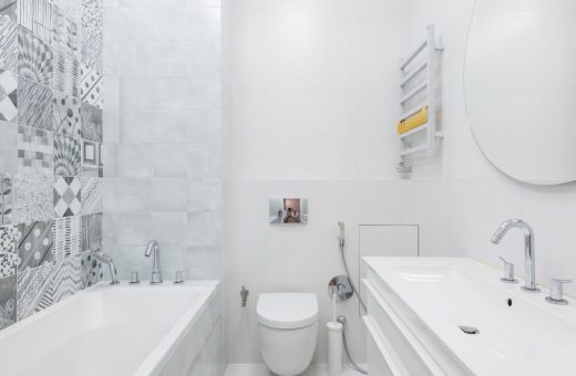 Complete bathroom set installed
